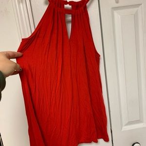 🔴 Red banana republic keyhole top